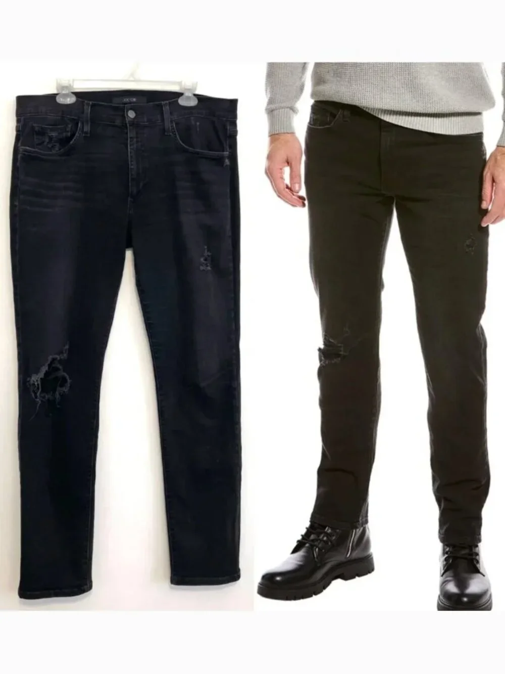JOE’S JEANS JOES JEANS Mens Empire Slim Jean Black Ripped Rips Distressed 36 W36